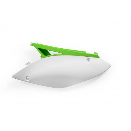 Plaques Latérales Kawasaki KXF250 09-12 + 450 09-11 - Vert/Blanc