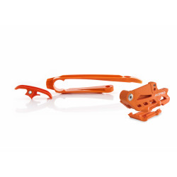 Kit Guide Chaine + Patin de Bras Oscillant KTM EXC/EXCF 17-23 - Orange