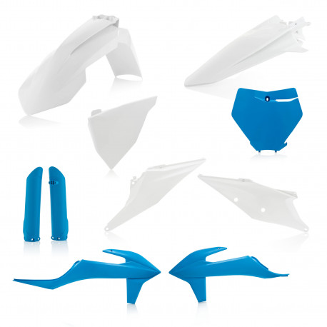 FULL PLASTIC KIT KTM SX/SXF 19-22 - WHITE/BLUE