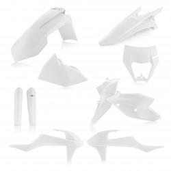 FULL PLASTIC KIT KTM EXC/EXCF 17/19 + HEADLIGHT CAP - WHITE