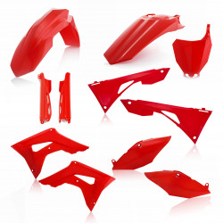 FULL PLASTIC KIT HONDA CRF450 19-20 + CRF250 19-23 / 7 PIECES = 0023615. - RED