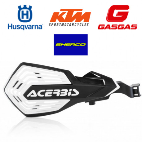 K-FUTURE HANDGUARDS HVA + KTM + GASGAS + SHERCO - BLACK/WHITE