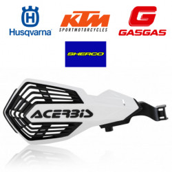 Protèges mains K-FUTURE HVA + KTM + GasGas + Sherco - Blanc/Bleu - Blanc/Noir