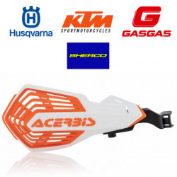 Protèges mains K-FUTURE HVA + KTM + GasGas + Sherco - Blanc/Bleu - Blanc/Orange