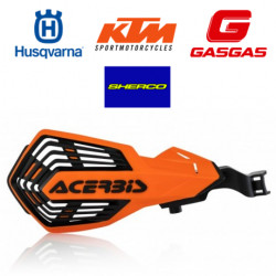 Protèges mains K-FUTURE HVA + KTM + GasGas + Sherco - Blanc/Bleu - Orange/Noir