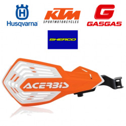 Protèges mains K-FUTURE HVA + KTM + GasGas + Sherco - Blanc/Bleu - Orange/Blanc