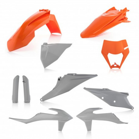 Full kit plastique KTM EXC + EXCF + XC-W + XCF-W 20-23 - Orange/Gris