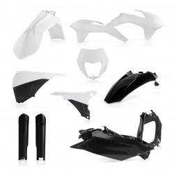 FULL PLASTIC KIT KTM EXC/EXCF 14-15 - WHITE/BLACK