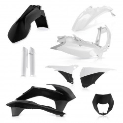 FULL PLASTIC KIT KTM EXC/EXCF 14-15 - WHITE/BLACK