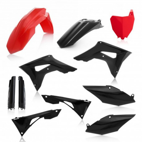 FULL PLASTIC KIT HONDA CRF450 19-20 + CRF250 19-21 / 7 PIECES - RED/BLACK