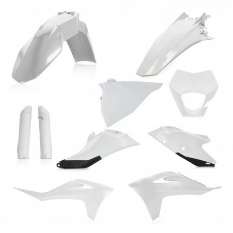 FULL PLASTIC KIT GASGAS EC250/300 21-23 + ECF250/350 21-23 - WHITE/BLACK