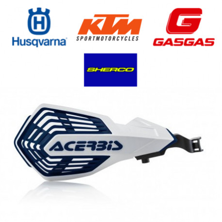 Protèges mains K-FUTURE HVA + KTM + GasGas + Sherco - Blanc/Bleu