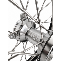 PROSTUF MX Wheelset 65cc - KTM / GASGAS / HVA - 25-27 - Titane hubs / Black rims - Big Wheels 17/14