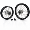 Paire de roues MX PROSTUF 65cc - KTM / GASGAS / HVA - 25-27 - Moyeux Titane / Jante noires - Grandes roues 17/14