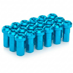 Pack écrous Rayons PROSTUF - Aluminium 4 mm / 8G (pack x36) - Turquoise