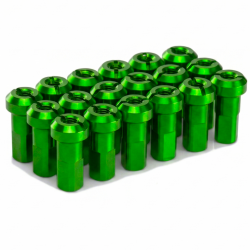 Pack écrous Rayons PROSTUF - Aluminium - 3.5 mm / 9G (pack x32) - Vert