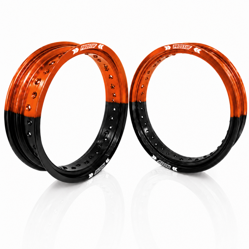 PROSTUF front rim + rear rim - 17x3.50 & 17x4.50 - Orange/Black
